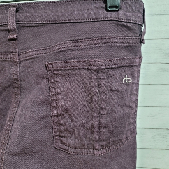 RAG & BONE SKINNY DISTRESSED WINE PURPLE JEANS, SZ 28 - Picture 6 of 12